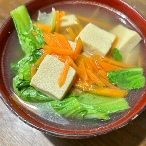 ＊チンゲンサイと高野豆腐の中華スープ＊